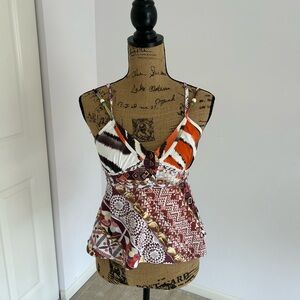 Just Cavalli Cami Top Multicolored Nylon Blend, Size S